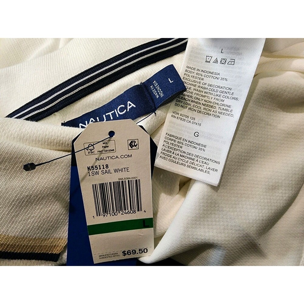 Nautica Mens Navtech Classic Fit Wicking Breathable Performance Polo Large White - Picture 5 of 5